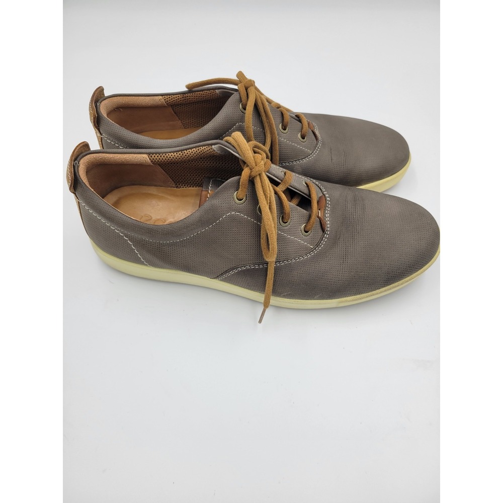 Ecco Men's Gray Leather Oxford Boat Shoes Career Casual Shoe Sz 44 (See Chart) - Picture 2 of 10